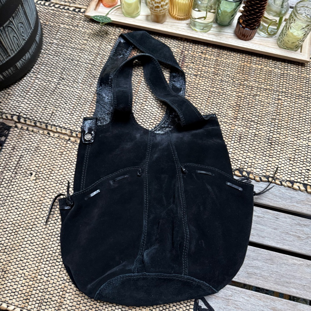 Lucky Brand Black Suede Shoulder Bag